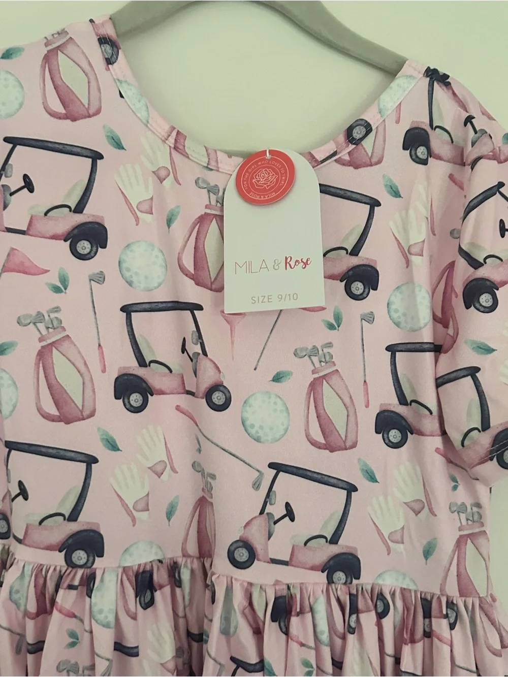 NWT Mila and Rose TEE TIME S/S POCKET TWIRL DRESS Golf Cart 9 - 10
